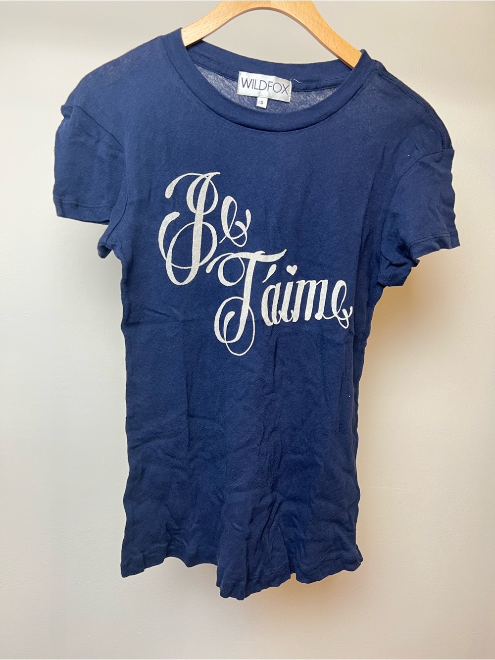 Wildfox Je Taime Navy Short Sleeve Tee